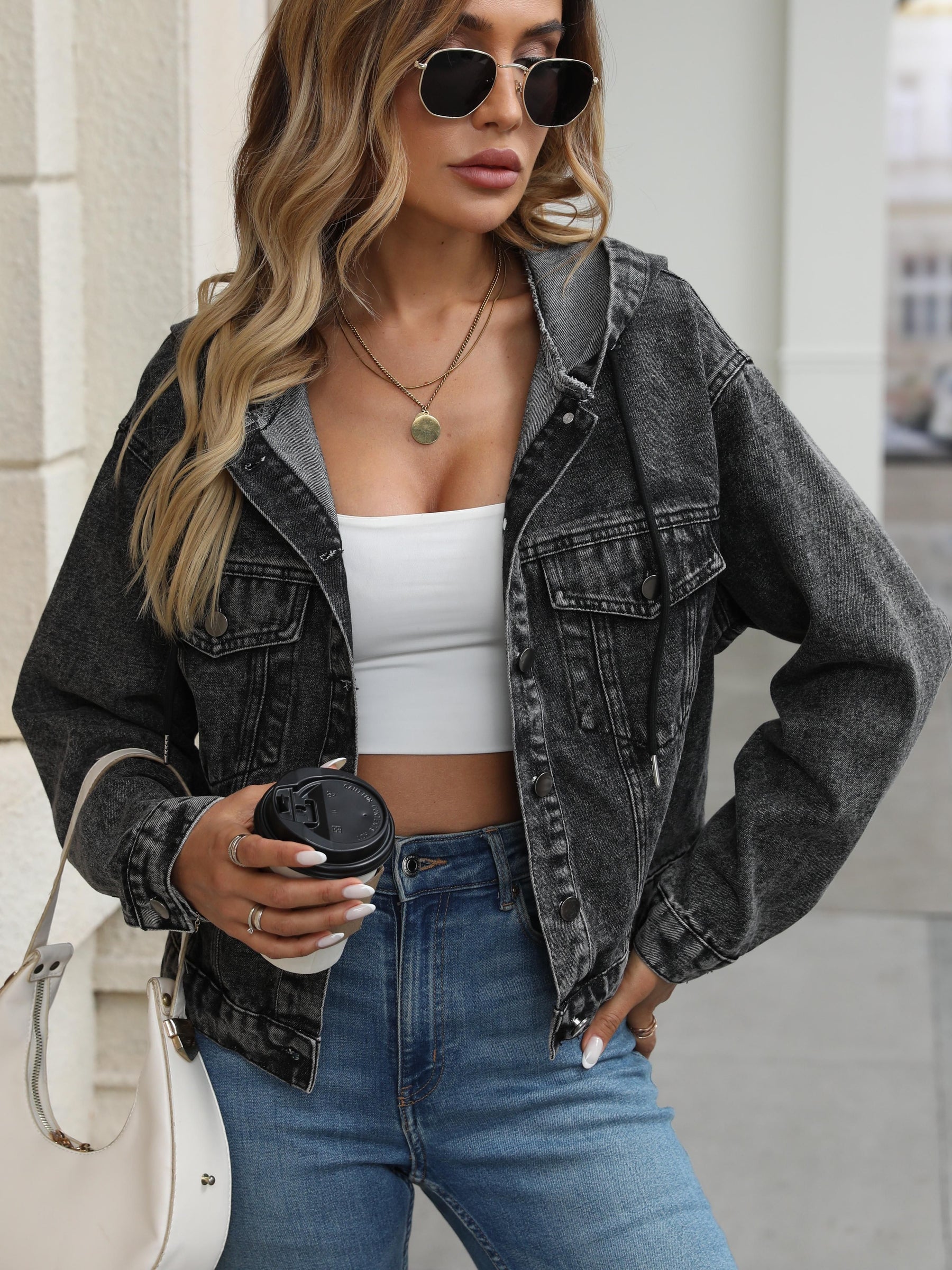 Casaco Jeans Denvia Clássico com Lapela