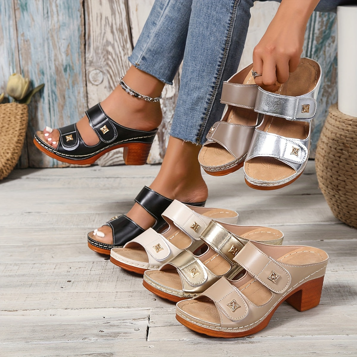 Sandália Salto Bloco Elegance – Conforto e Estilo Versátil
