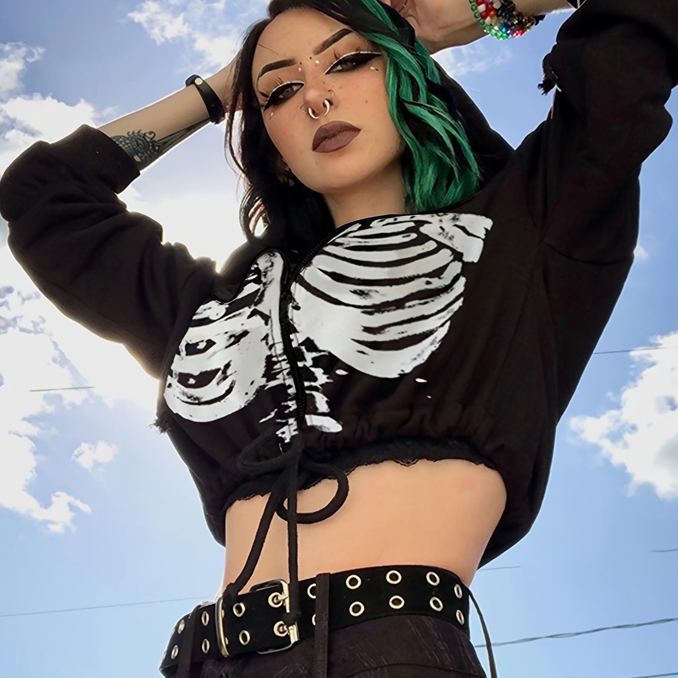 Moletom Cropped NightHex Dark Halloween