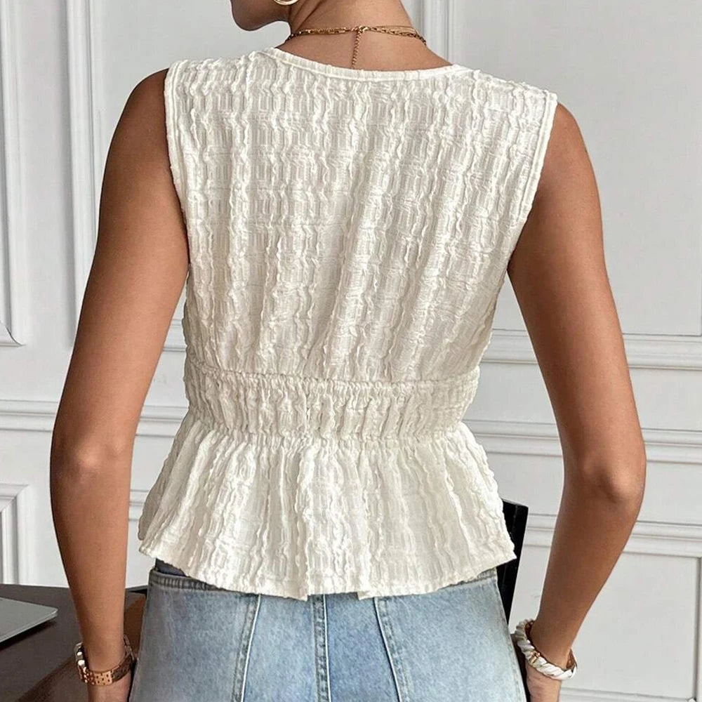 Top Feminino Deep V-Neck Tie – Summer Chic ☀️✨