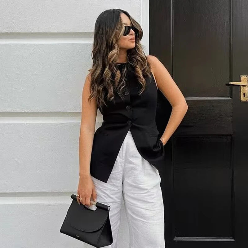 🖤 Luna Street Vest – Colete Feminino Elegante & Versátil ✨