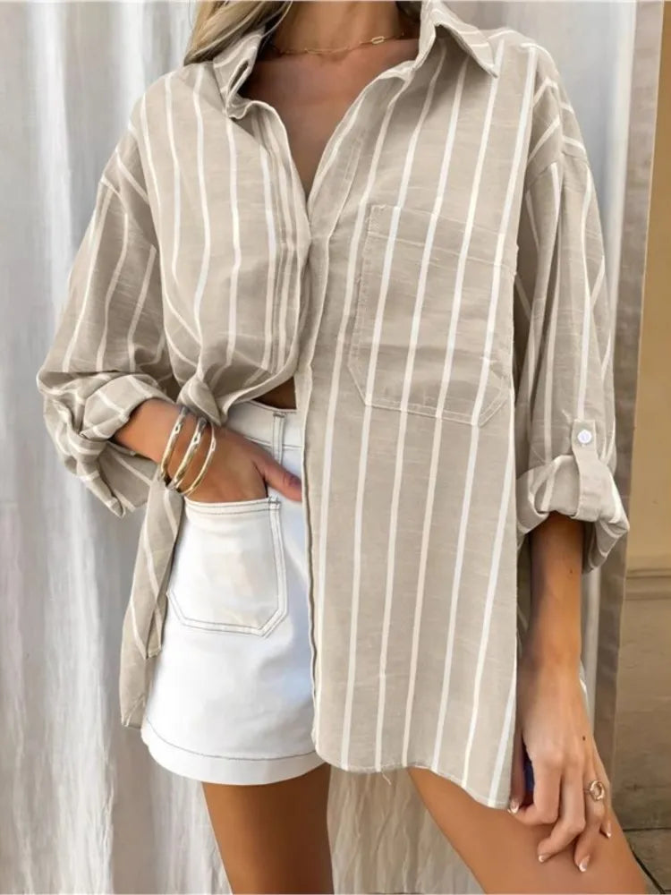 Camisa Listrada Elegance – Casual & Conforto