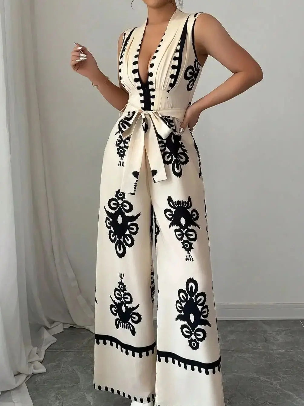 Macacão High Street – Estampa Exclusiva & Amarração Elegante