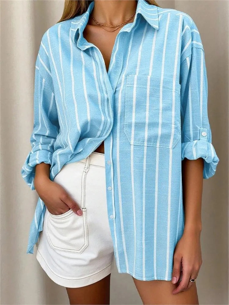 Camisa Listrada Elegance – Casual & Conforto