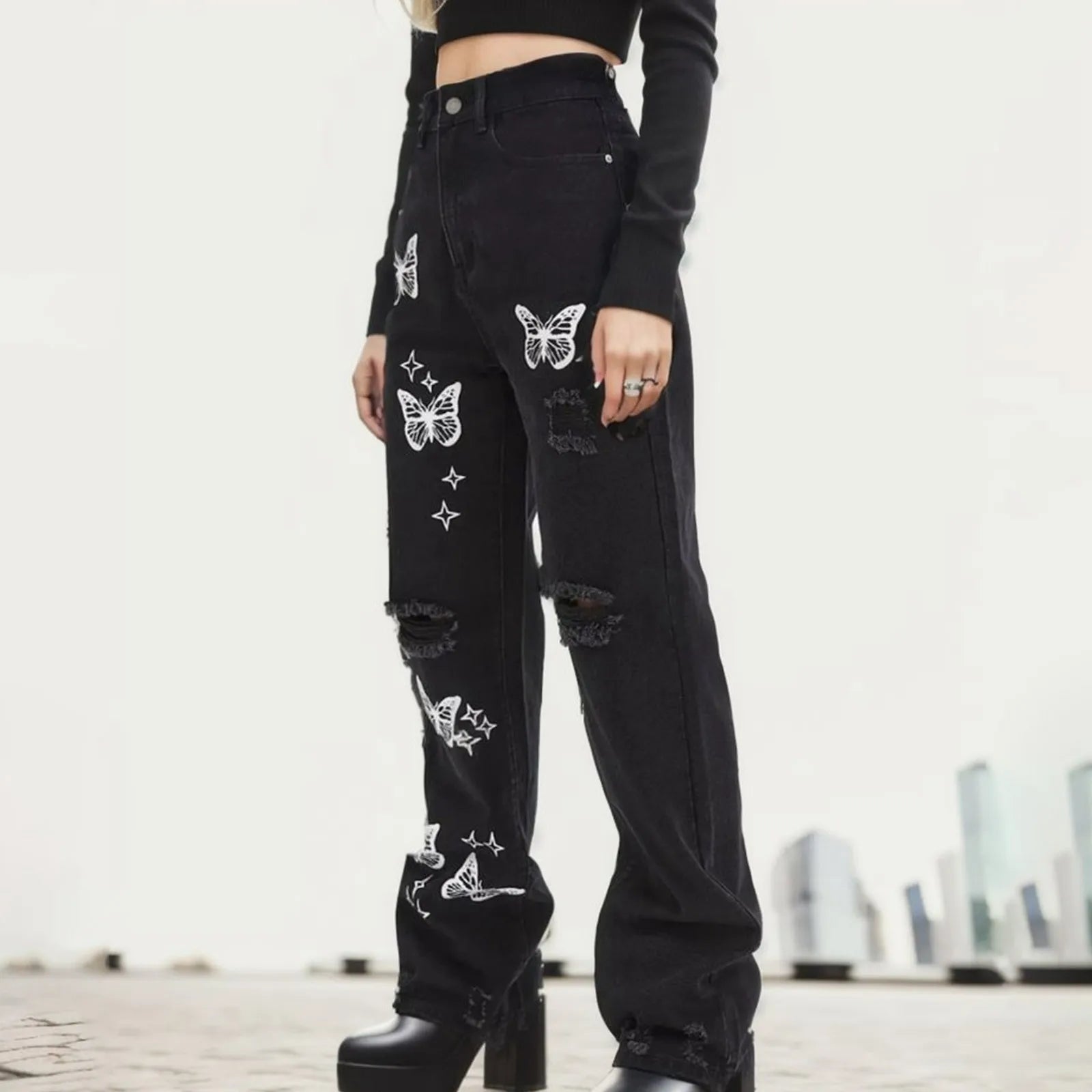 Calça Jeans Borboleta Éden