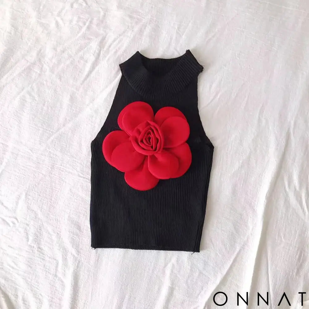2024 New Summer Knitted T Shirt for Women Big Flowers Vintage Sexy Ropa De Mujer y2k Fashion Short Tank Tops camisetas