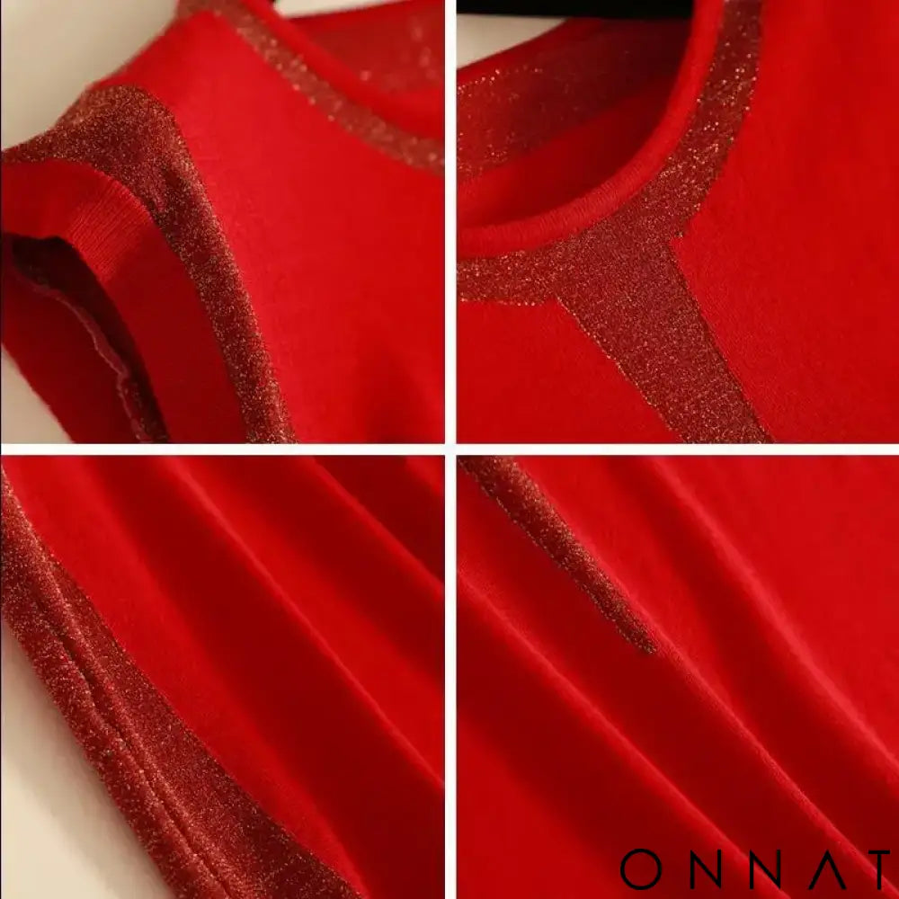 Summer Women Knitted T Shirt Patchwork Short Sleeve Tees Contrast Color Top Korean Fashion Womens Clothing 2024 Tee