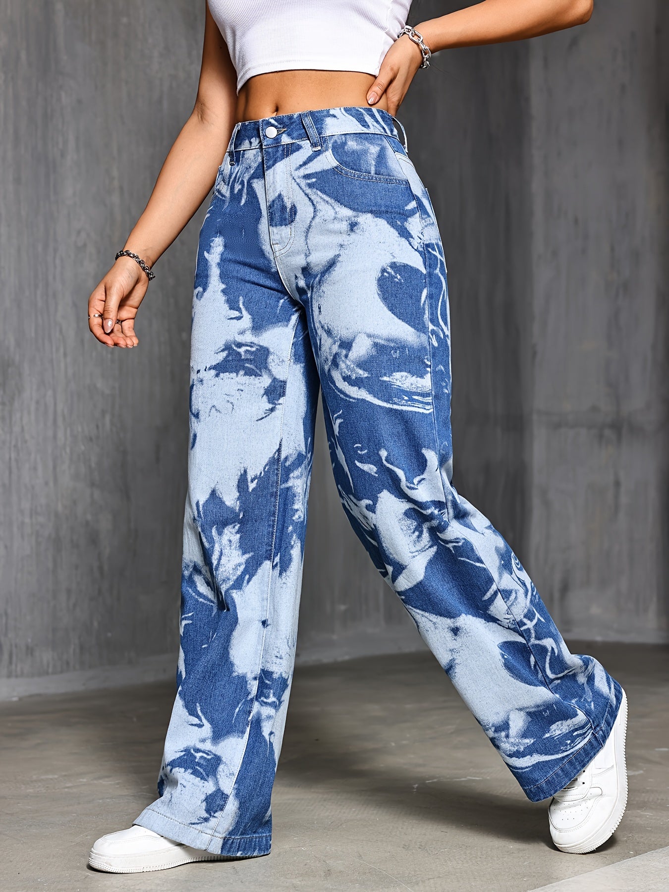Calça Jeans InkWave Estampado Lavado
