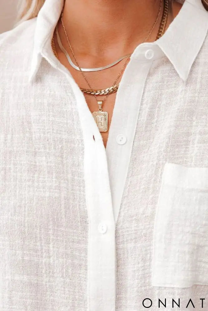 Camisa Oversized Linho Breeze Branco / P Tops