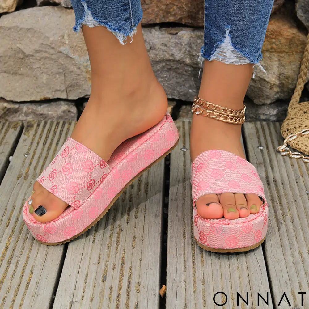 Sandália Plataforma Confort Luxe Rosa / P Sandálias