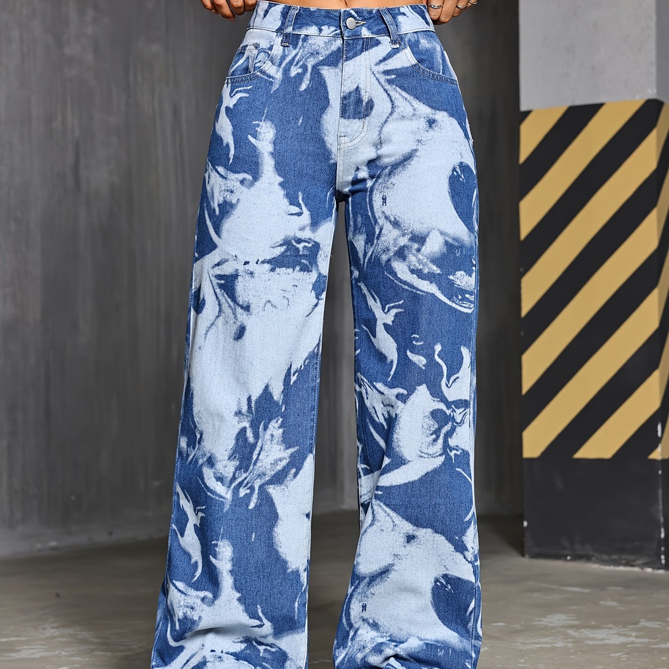 Calça Jeans InkWave Estampado Lavado