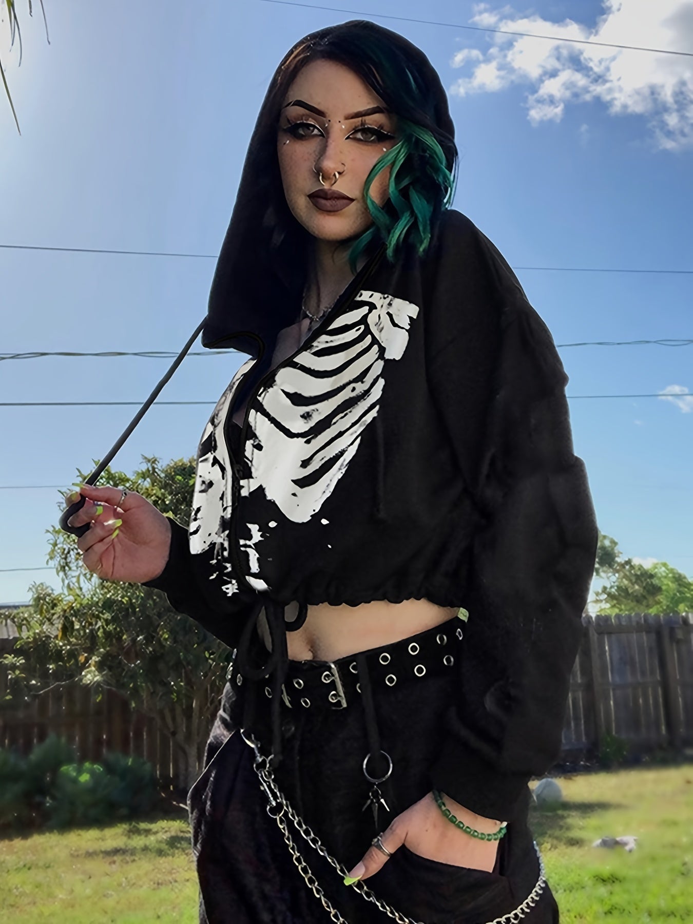 Moletom Cropped NightHex Dark Halloween