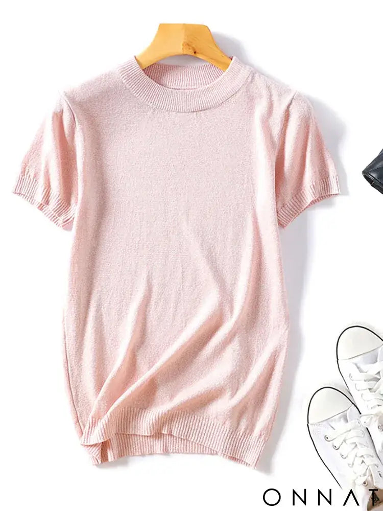 Shiny Lurex 2024 Spring Summer O Neck Mix Color Patchwork Sweater Women Casual Short Sleeve Pullover Knit Jumper Korean