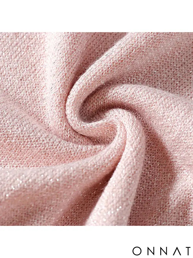 Shiny Lurex 2024 Spring Summer O Neck Mix Color Patchwork Sweater Women Casual Short Sleeve Pullover Knit Jumper Korean