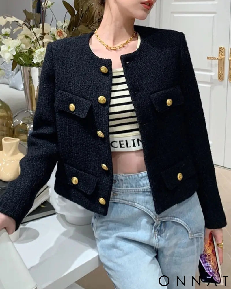 Tweed Gold Button Couture Jacket
