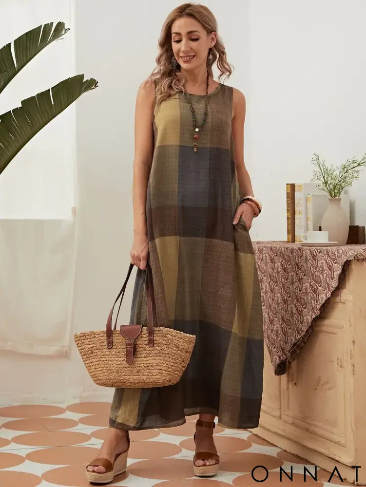 Vestido Longo Ayla Marrom / P