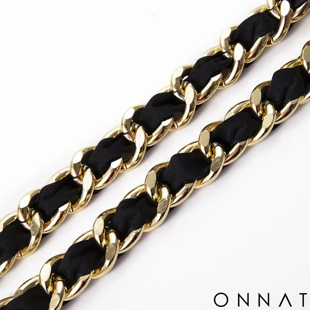 Vintage Couture Black & Gold Chain Tassel Belt ONE SIZE (ADJUSTABLE) Jewelry
