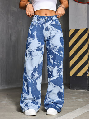 Calça Jeans InkWave Estampado Lavado
