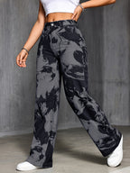 Calça Feminina Jeans Reta Onnat com Estampa Artística Única e Confortável