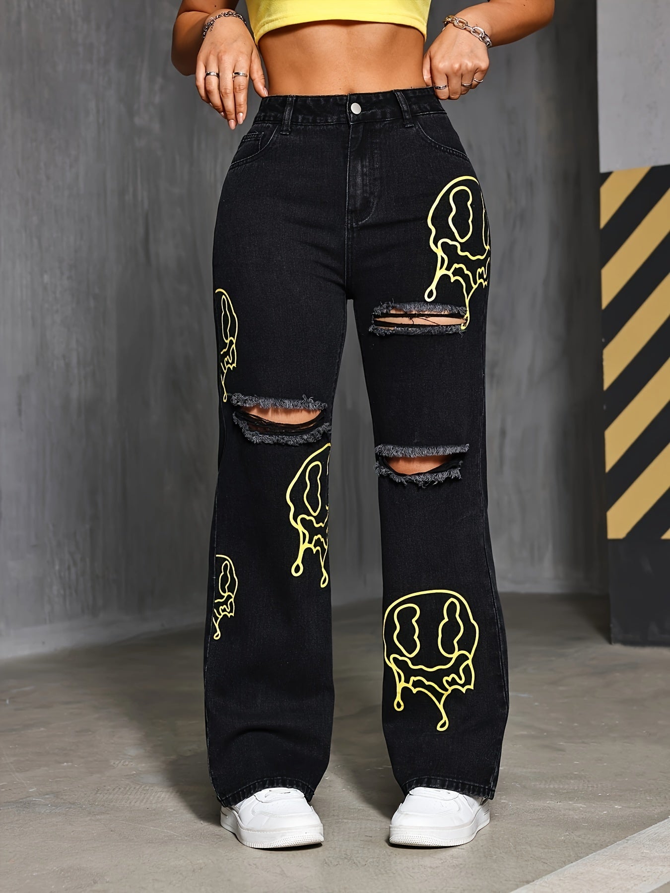 Calça Feminina Jeans Onnat Artwashed Reta com Estampa Exclusiva – Estilo Único e Confortável