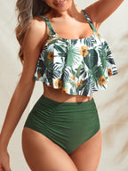 Biquíni Cláudia com Top Esvoaçante e Calcinha Franzida