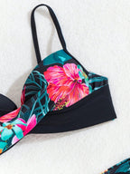 Biquíni Cruzado Floral com Bojo Removível