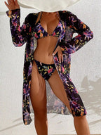 Biquíni Cortininha Estampado com Quimono - Conjunto Brasileiro