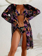 Biquíni Cortininha Estampado com Quimono - Conjunto Brasileiro