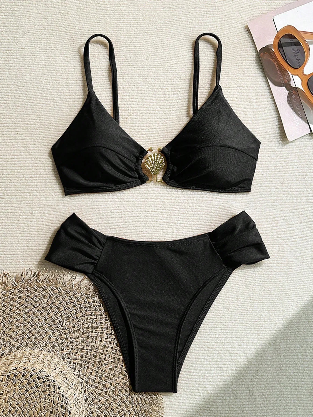 Biquíni Brasileiro Luxo Sarah Conjunto Sutiã e Calcinha Preto