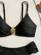 Biquíni Brasileiro Luxo Sarah Conjunto Sutiã e Calcinha Preto