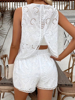 Conjunto Viora - Casual e Elegante – Primavera/Verão, Design Vazado