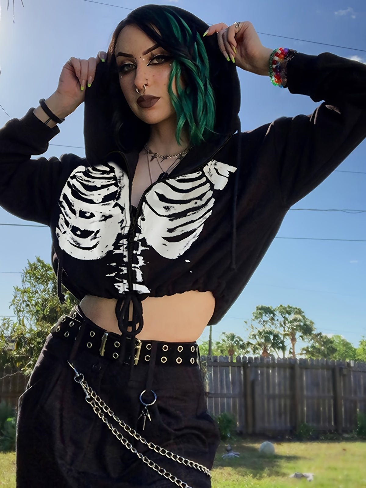 Moletom Cropped NightHex Dark Halloween