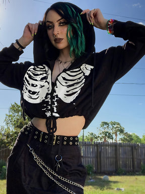 Moletom Cropped NightHex Dark Halloween
