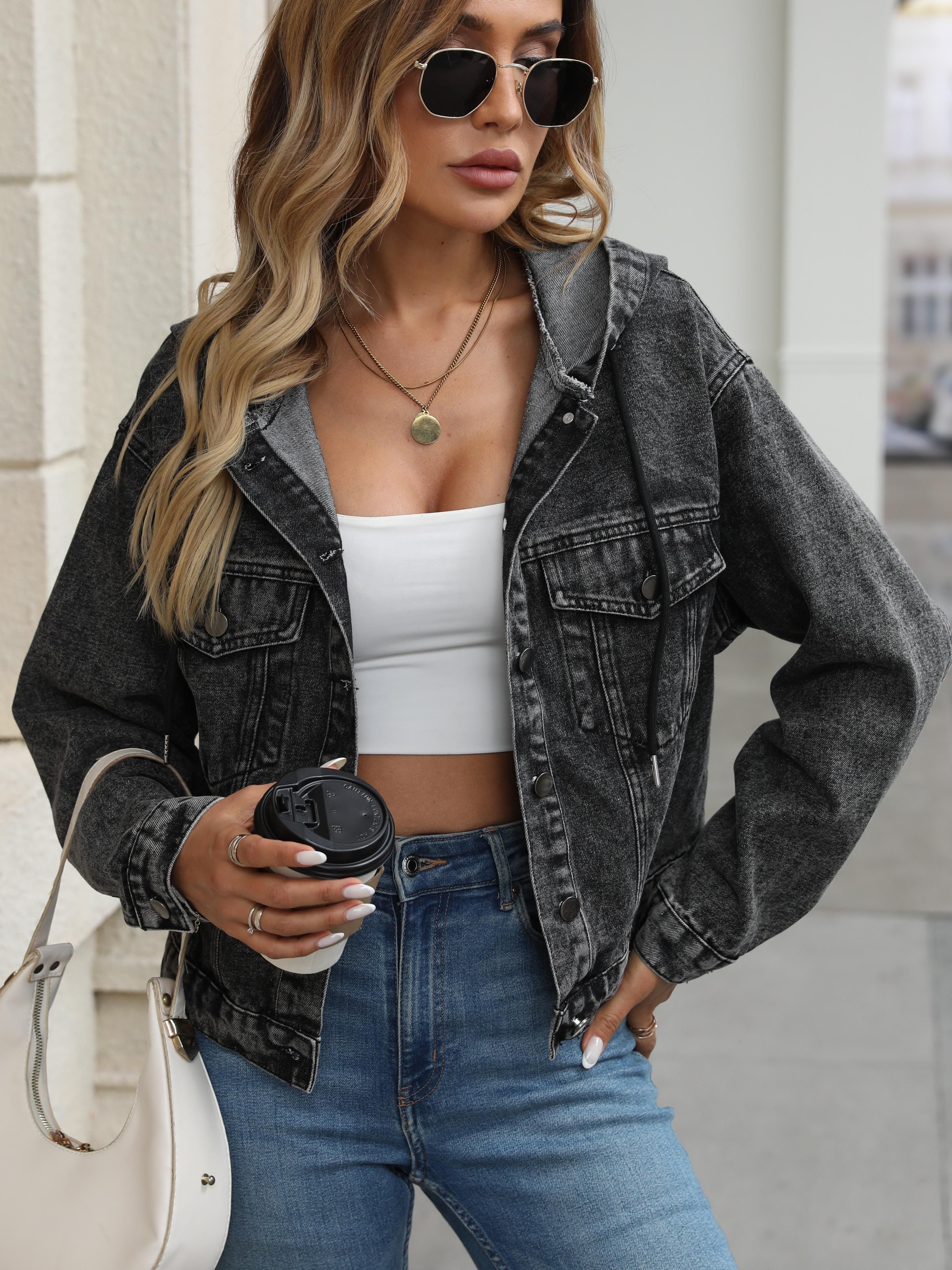 Casaco Onnat Meia Estação Jeans Clássico com Lapela