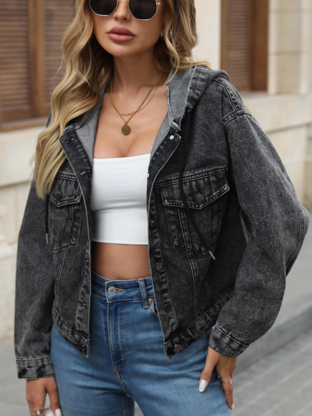 Casaco Jeans Denvia Clássico com Lapela