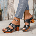 Sandália Plataforma Elegance – Conforto e Estilo com Salto Bloco