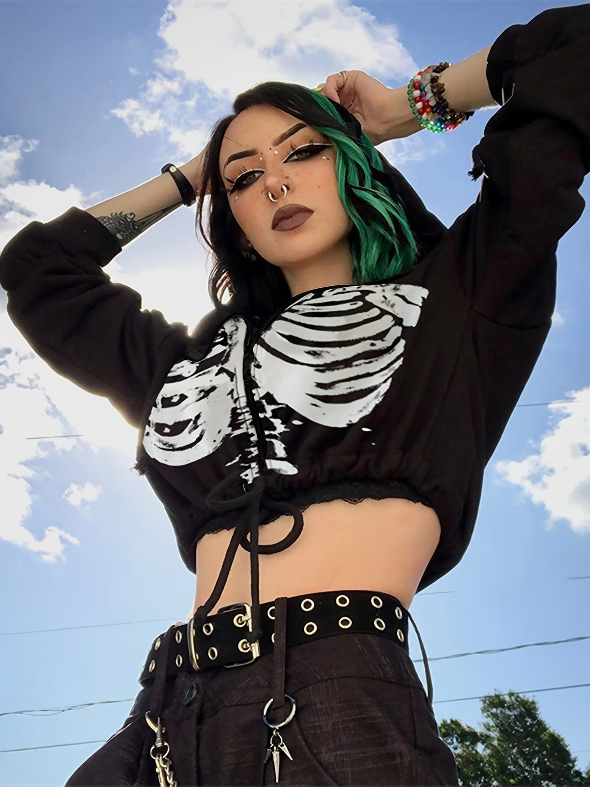 Moletom Cropped NightHex Dark Halloween