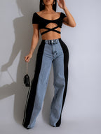 Calça Feminina Alfaiataria Onnat em Patchwork Moderno com Conforto e Estilo