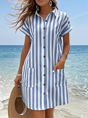 👗 Zahara Essence – Vestido Listrado Elegante
