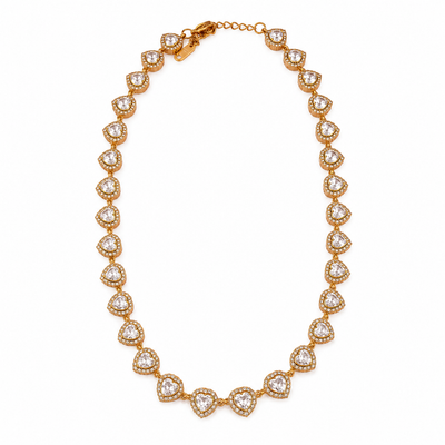 Colar Ariana Corações com Zircônias Banhado em Ouro 18K
