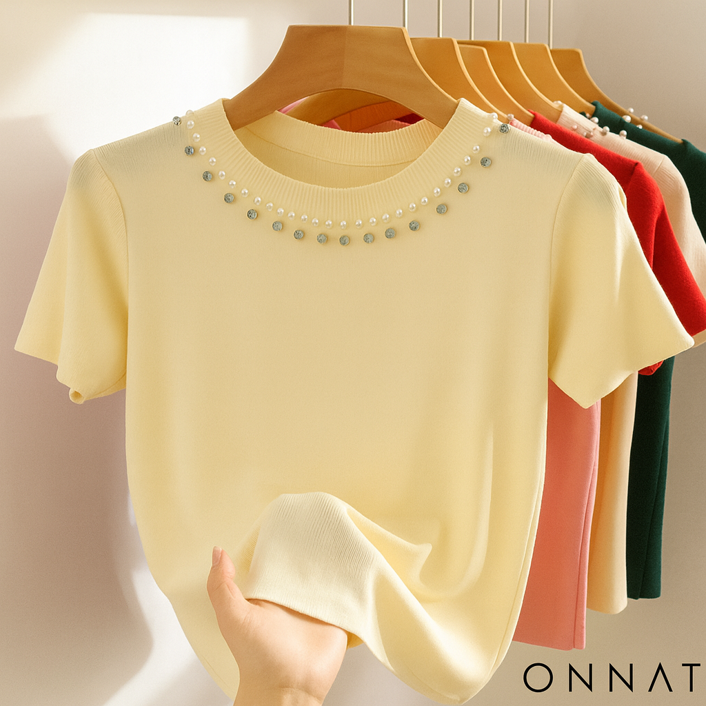 Blusa Elô Casual com Miçangas e Gola Redonda - Estilo e Conforto