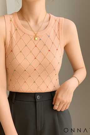 Cropped de Malha Abebey com Miçangas – Ousado e Chic