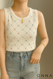 Cropped de Malha Abebey com Miçangas – Ousado e Chic