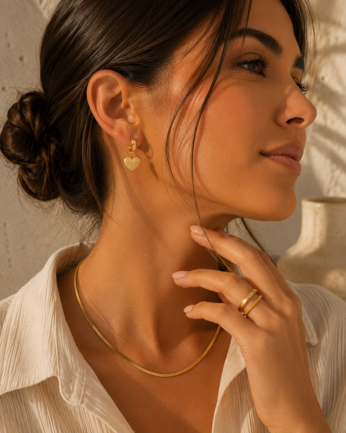 Brinco Amore Argolinha Banhado em Ouro 18K