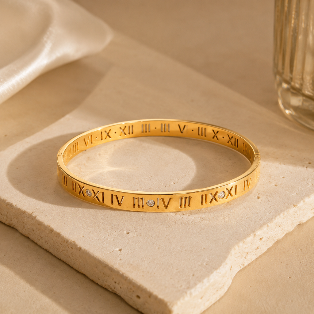 Bracelete Fórum Romano Banhado em Ouro 18K