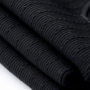 Body Elô Preto de Manga Longa com Botões Dourados