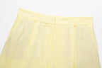Onnat Glow Conjunto Feminino Amarelo Clareado | Regata Sem Manga + Shorts Retos