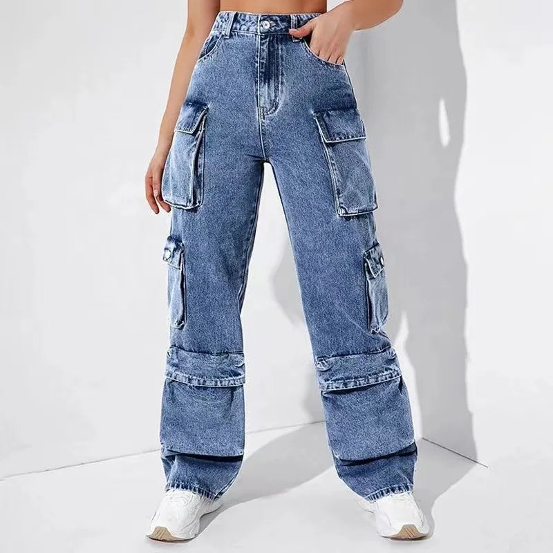 Calças Feminina Cargo Denim Sahara - Conforto e Estilo Casual
