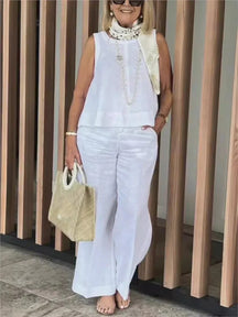 Conjunto Office Chic – Blusa & Calça Pantalona