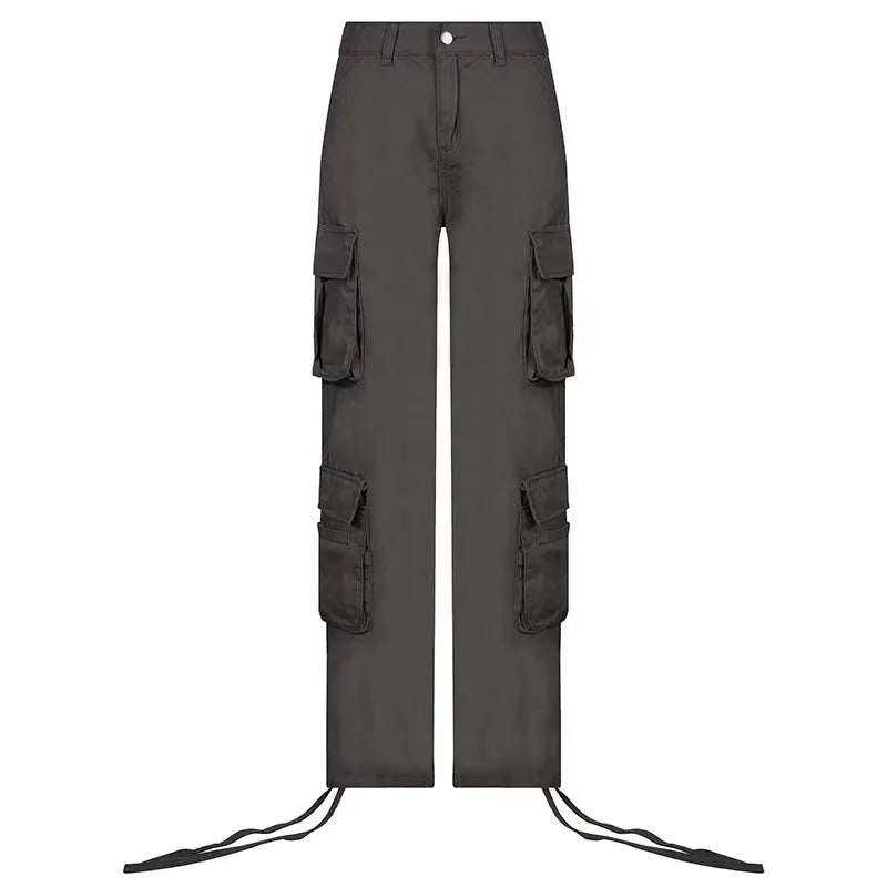 Calças Feminina Cargo Urbania Vintage com Bolsos Funcionais